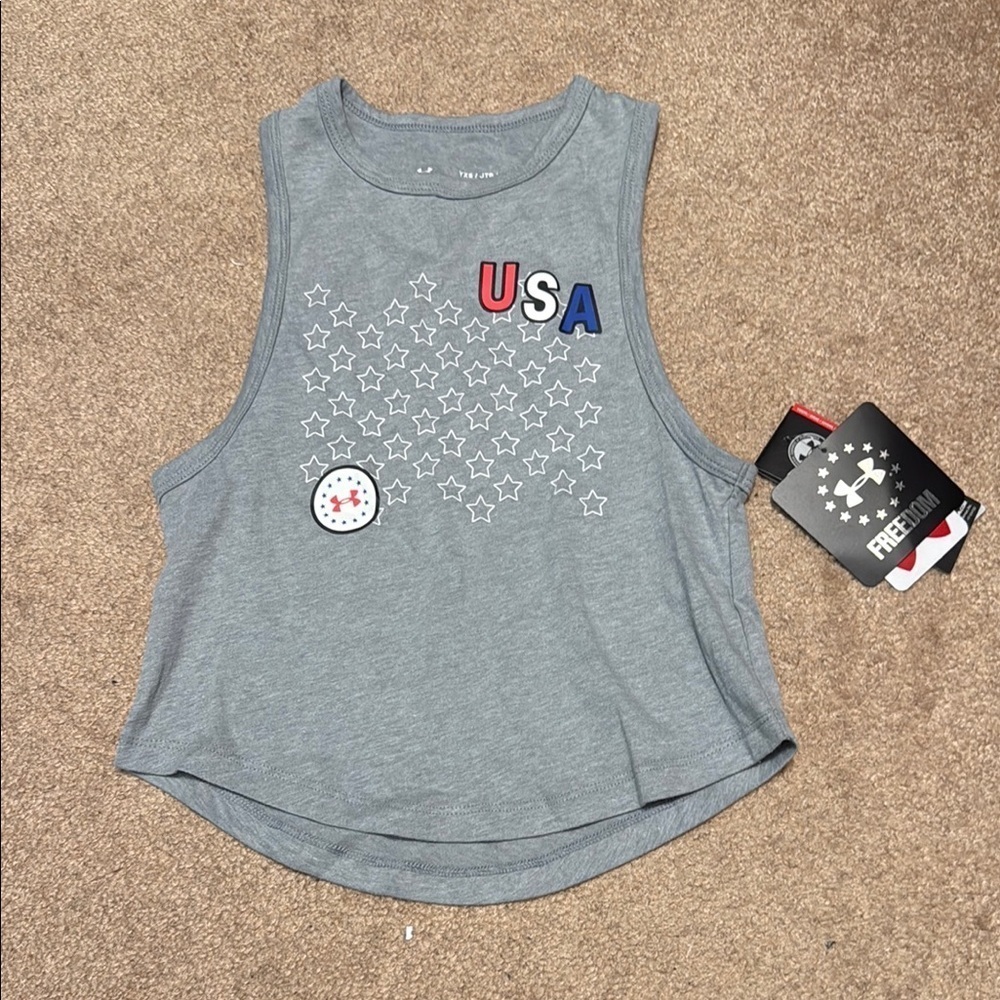 Under Armour Gray Relaxed Crop Muscle Tee